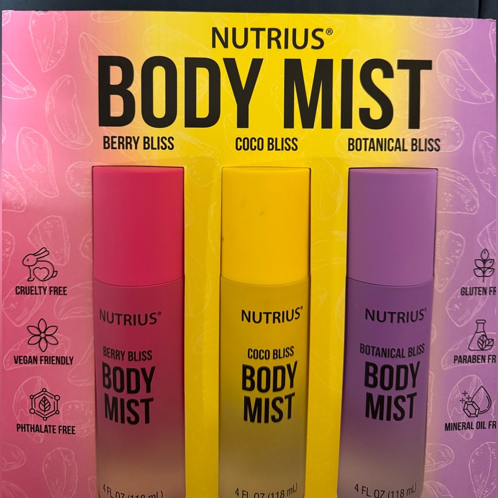 Nutrius Body Mist - pkg of 3: Berry, Coco & Botanical Bliss - Picture 8 of 11